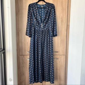 FREE PEOPLE Alexa Duster Lightweight Jacket In Navy - M